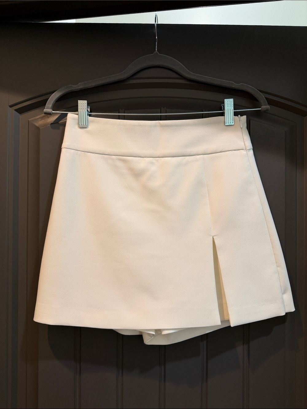 Zara Cream Mini Skort with Subtle Underlayer